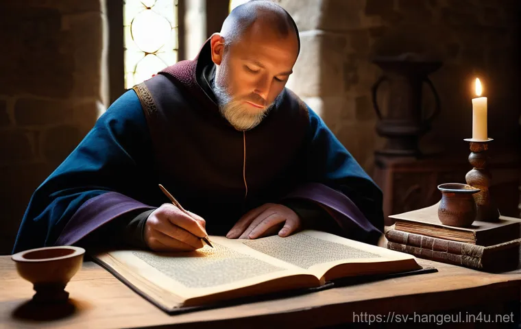 한글과 국보급 서적 - **Prompt: A Viking Age Runestone Carving Session**
    A clear, sunny day in a historical Swedish la...