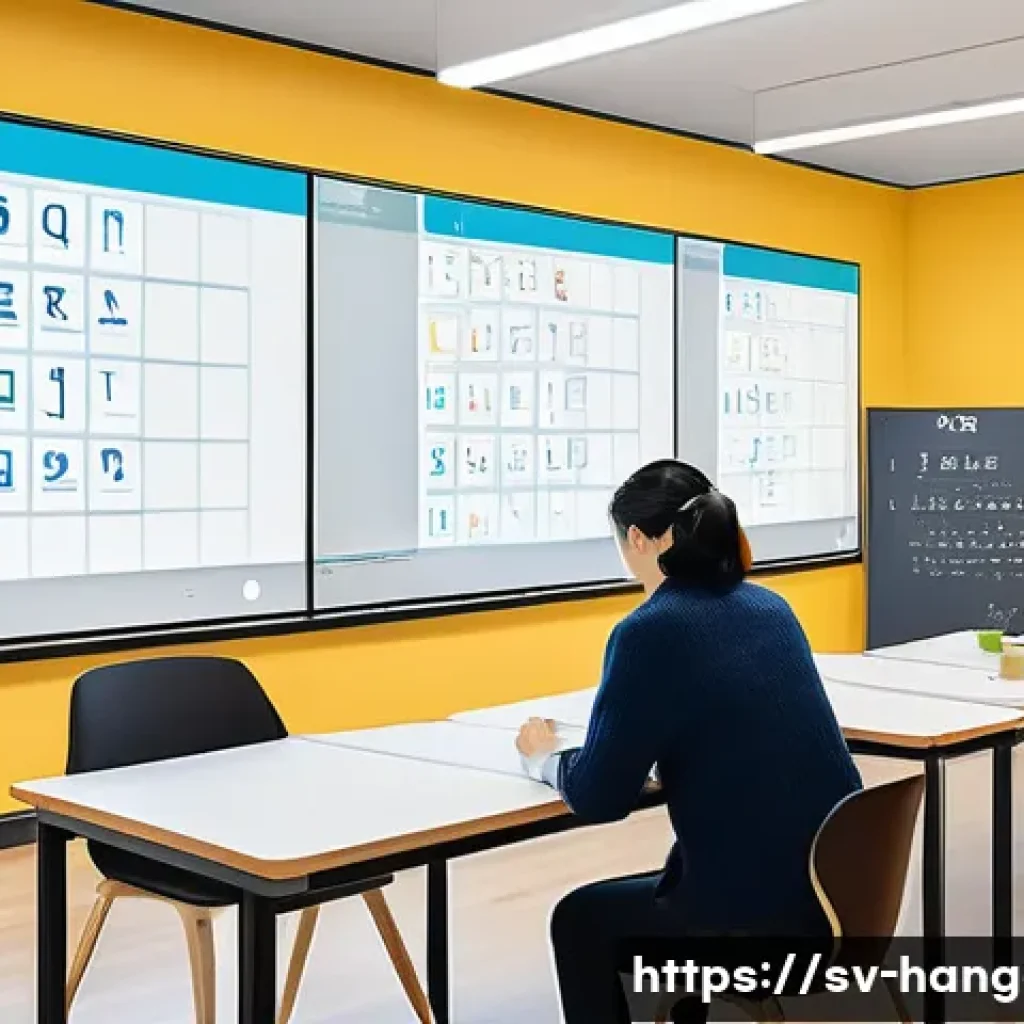 한글과 세계 언어 비교 - A vibrant classroom scene in Sweden where a diverse group of adult learners attentively study the Ko...